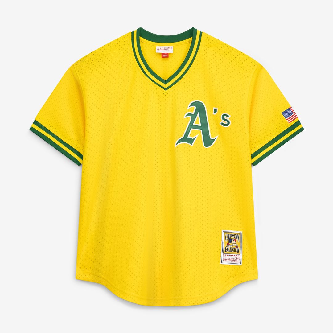Mark McGwire Athletics Mitchell & Ness Authentic Batting Practice Jersey - Gold