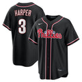 Bryce Harper Philadelphia Phillies Nike Fashion Replica Black Out Jersey
