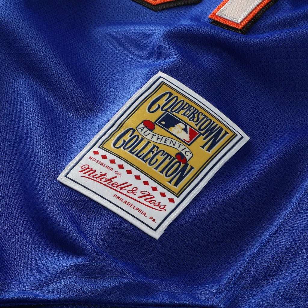 Mike Piazza New York Mets Mitchell & Ness Cooperstown Collection Mesh Batting Practice Button-Up Jersey - Orange