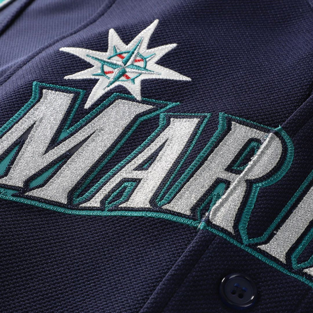 Ichiro Suzuki Seattle Mariners Mitchell & Ness 2006 Cooperstown Mesh Batting Practice Button-Up Jersey - Navy