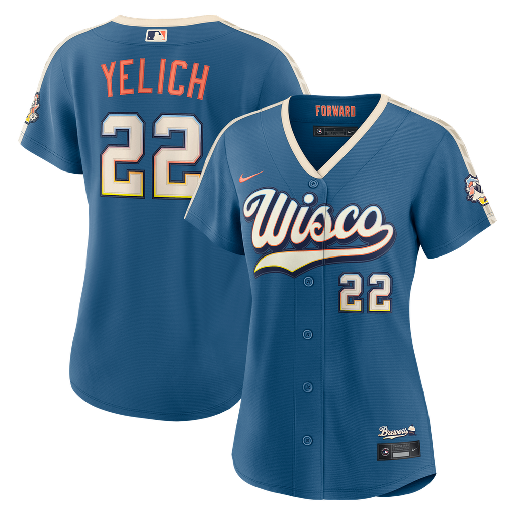 Christian Yelich Milwaukee Brewers Nike Women's 2026 City Connect Stadium Jersey - Mineral Blue