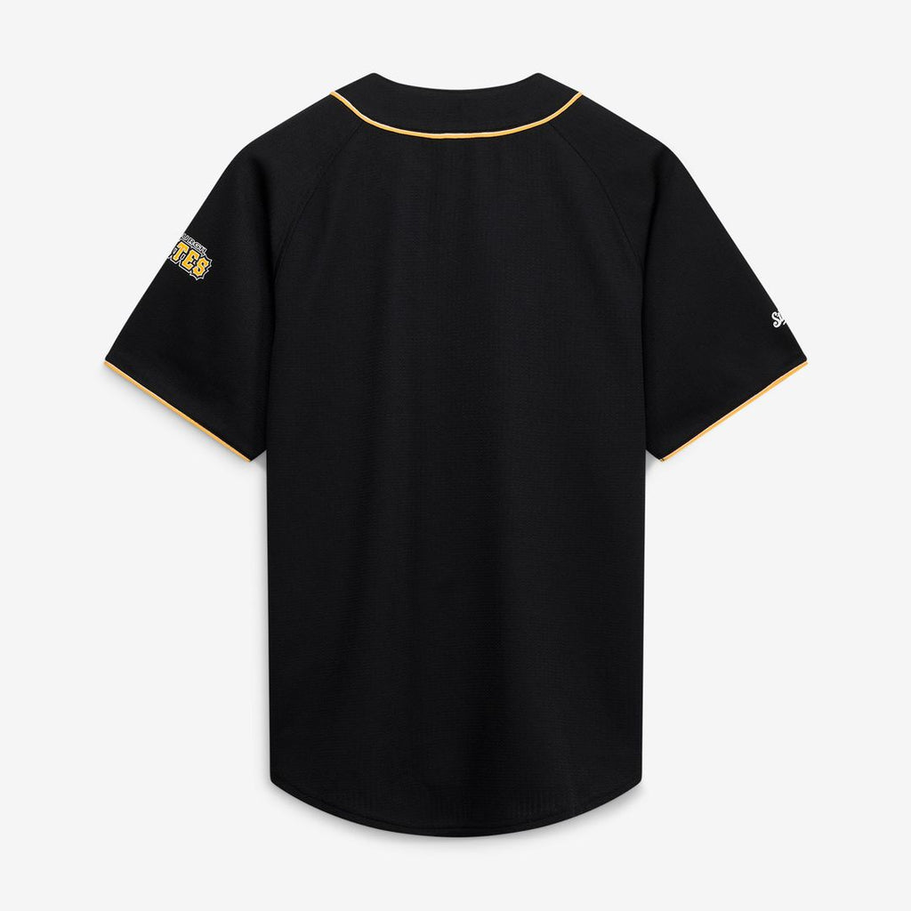 Pittsburgh Pirates Stitches Team Color Full-Button Fashion Jersey - Black
