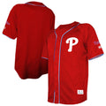 Philadelphia Phillies Stitches Team Color Full-Button Fashion Jersey - Red