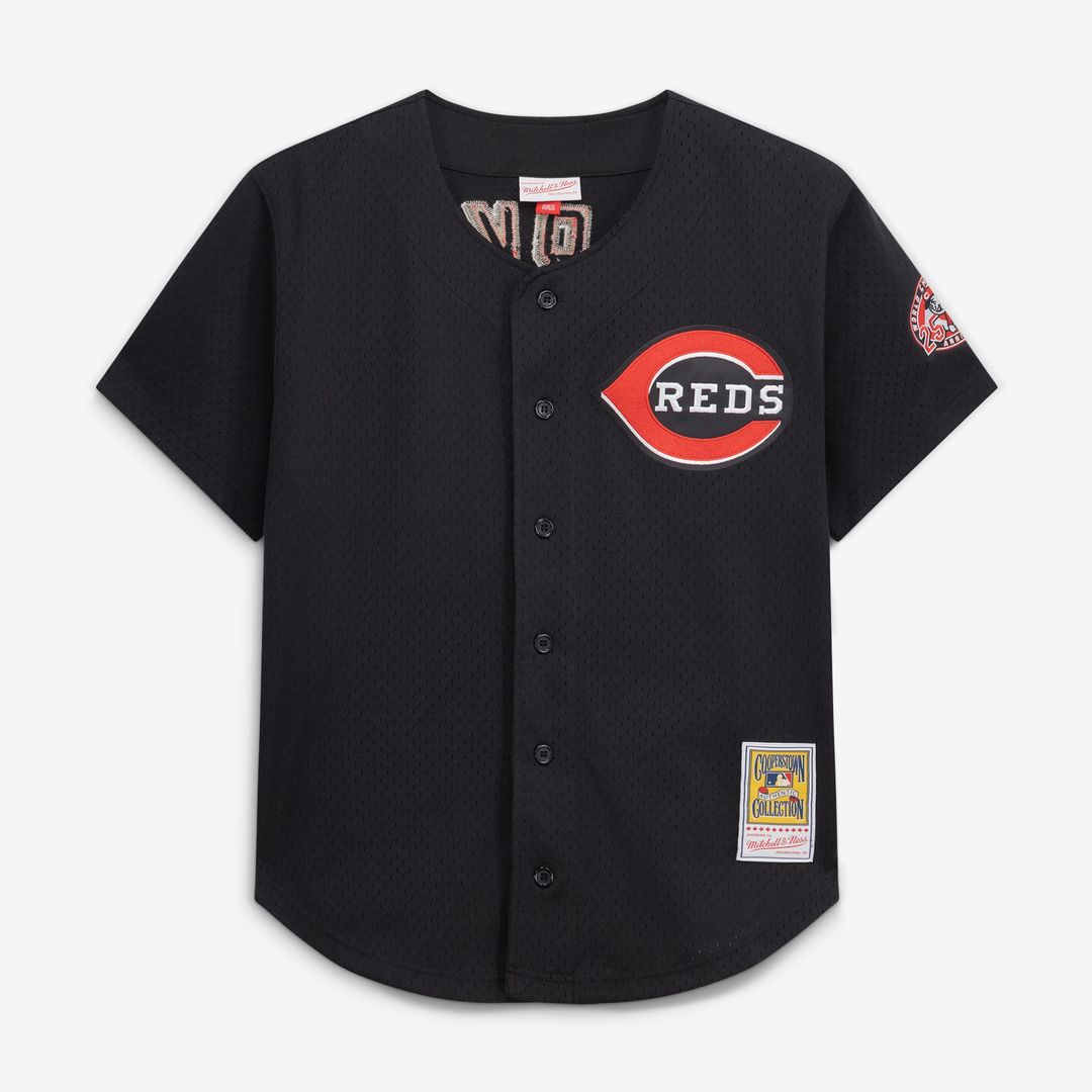 Barry Larkin Cincinnati Reds Mitchell & Ness Throwback Cooperstown Mesh Batting Practice Jersey - Red