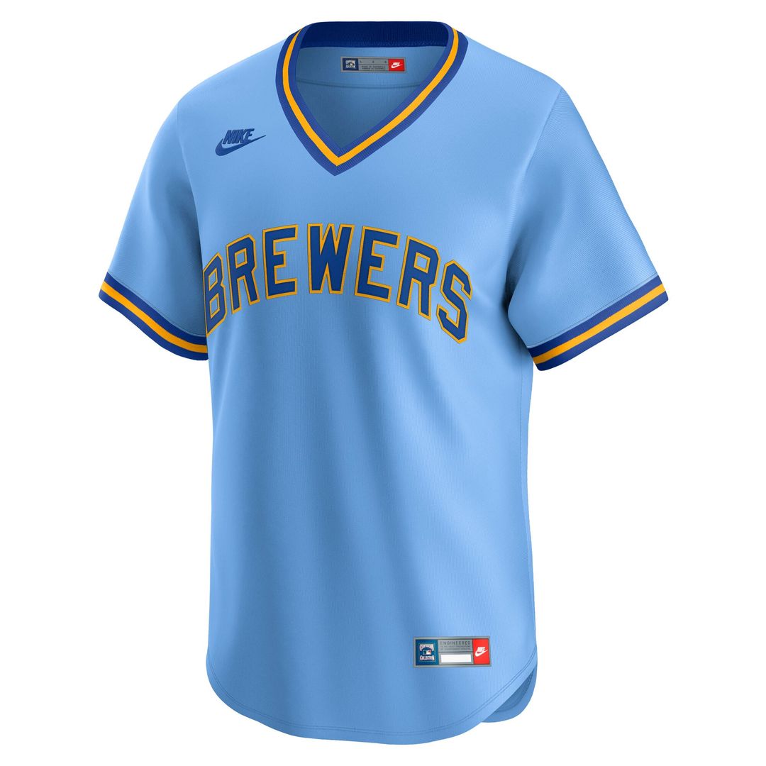 Milwaukee Brewers Nike Cooperstown Collection Limited Jersey - Light Blue
