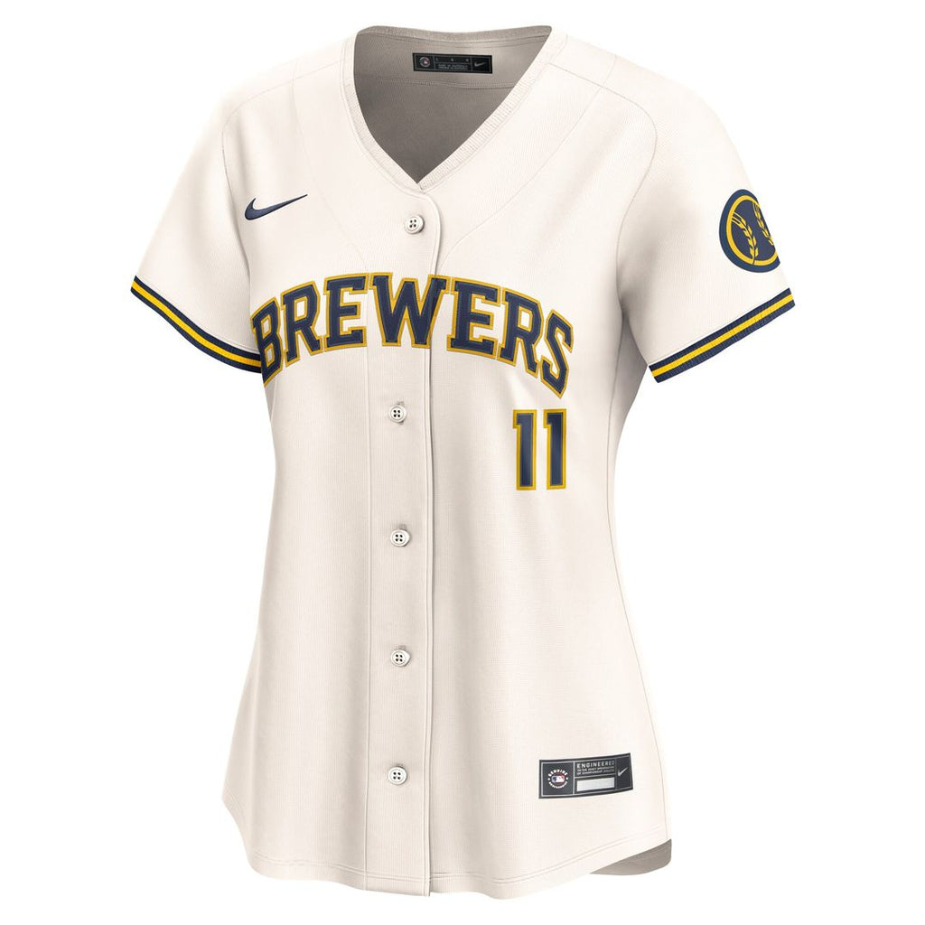 Jackson Chourio Milwaukee Brewers Nike Women's Home Limited Player Jersey - Cream