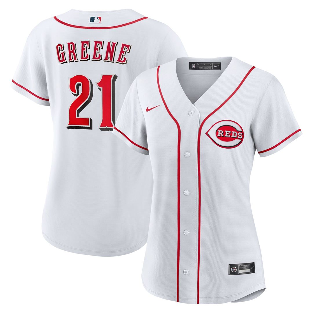 Hunter Greene Cincinnati Reds Nike Women's Home Replica Jersey - White
