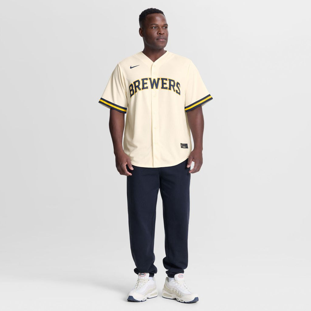 Jackson Chourio Milwaukee Brewers Nike Home Replica Jersey - Cream