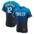 Kyle Schwarber Philadelphia Phillies Nike City Connect Authentic Sponsor Patch Jersey - Navy
