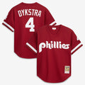 Lenny Dykstra Philadelphia Phillies Mitchell & Ness Authentic Batting Practice Jersey - Scarlet