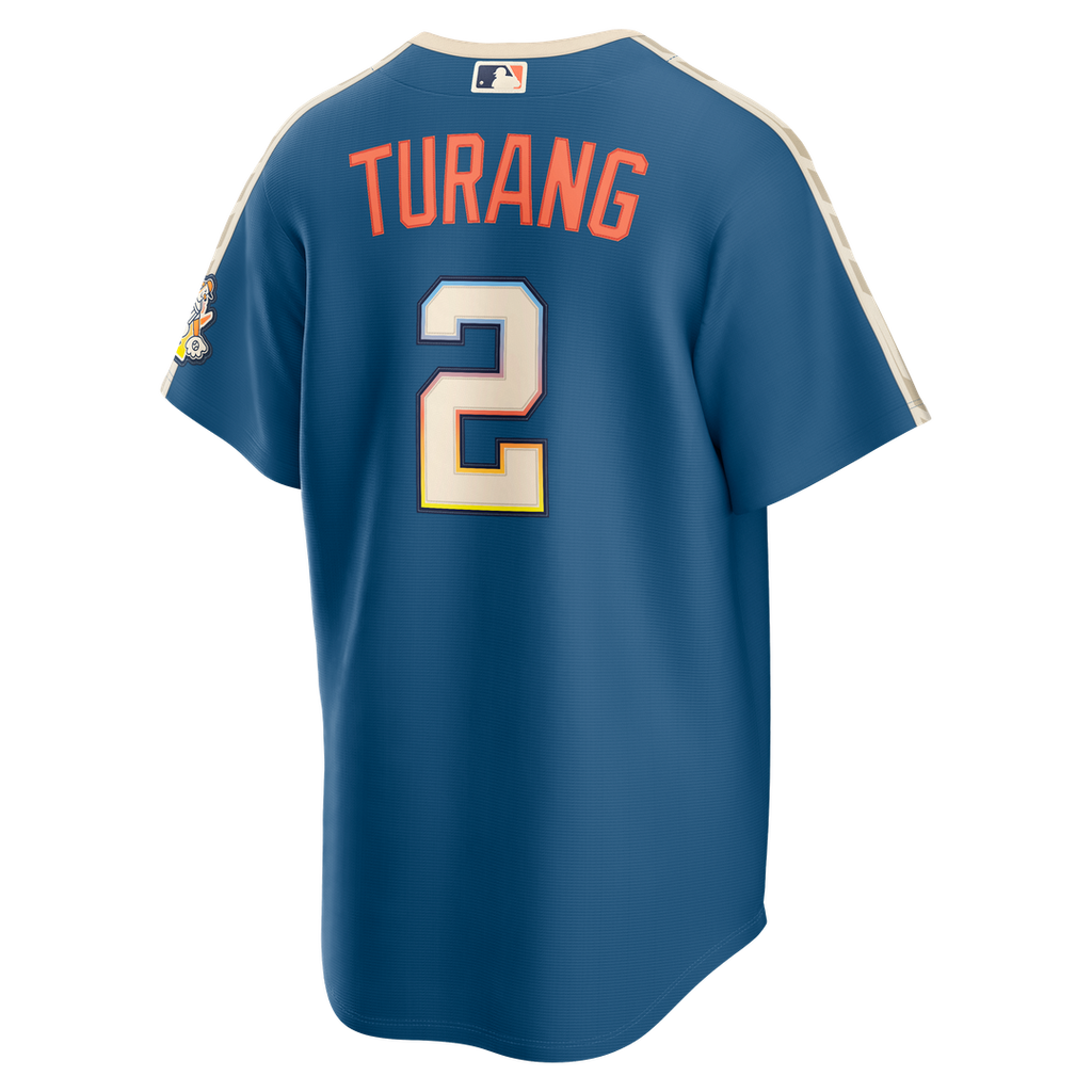 Brice Turang Milwaukee Brewers Nike 2026 City Connect Stadium Jersey - Mineral Blue