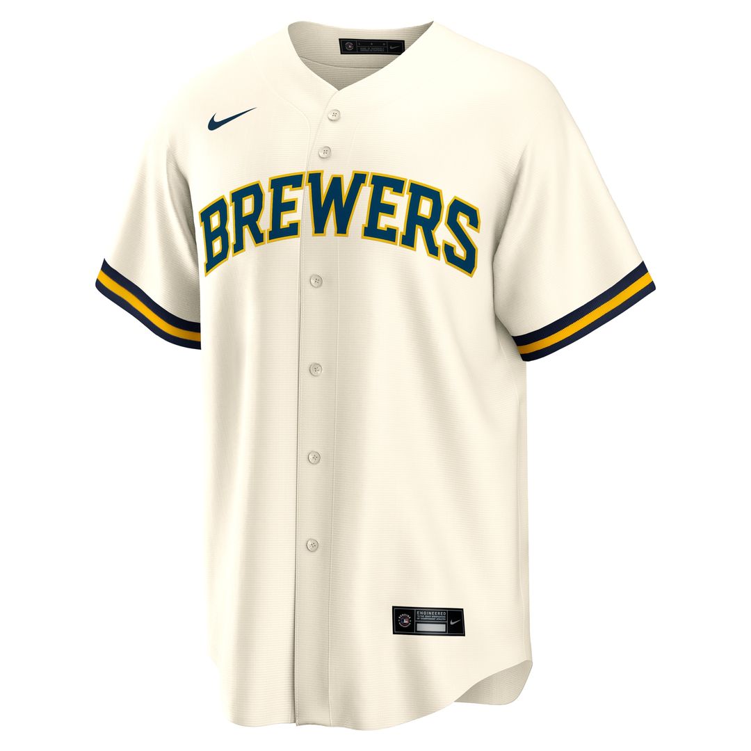 Jackson Chourio Milwaukee Brewers Nike Home Replica Jersey - Cream