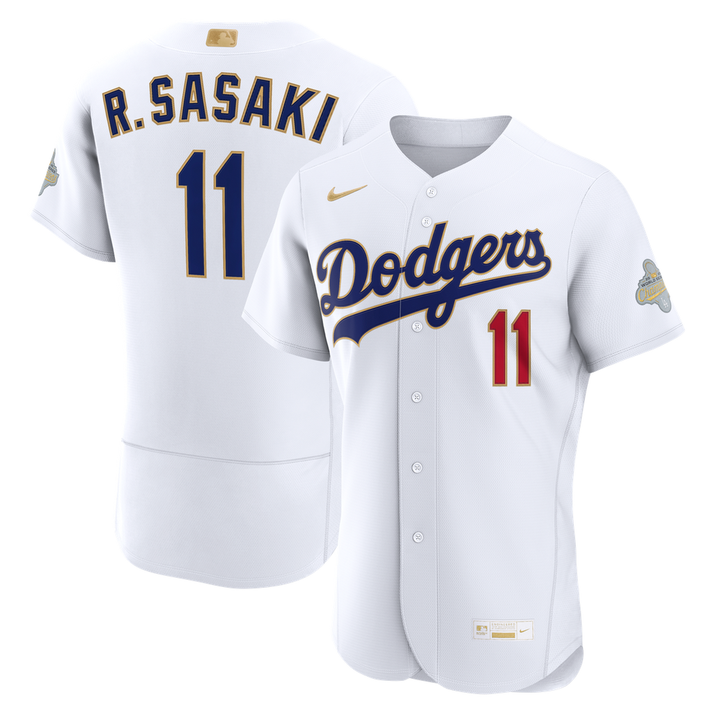 Roki Sasaki Los Angeles Dodgers Nike 2026 Gold Collection Authentic Jersey - White