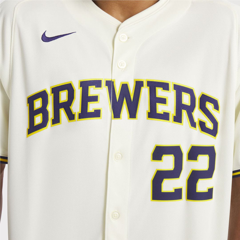 Christian Yelich Milwaukee Brewers Nike Home Limited Player Jersey - Cream