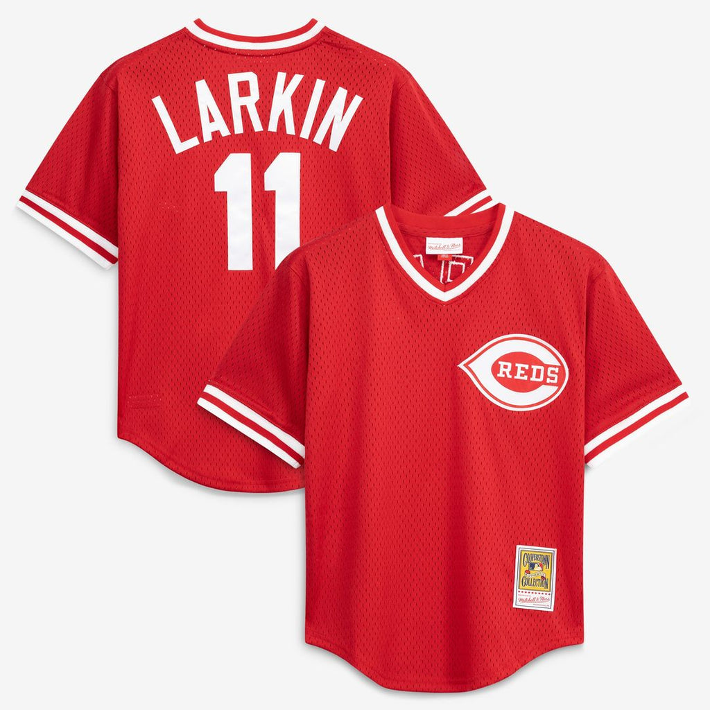 Barry Larkin Cincinnati Reds Mitchell & Ness Authentic Batting Practice Jersey - Red