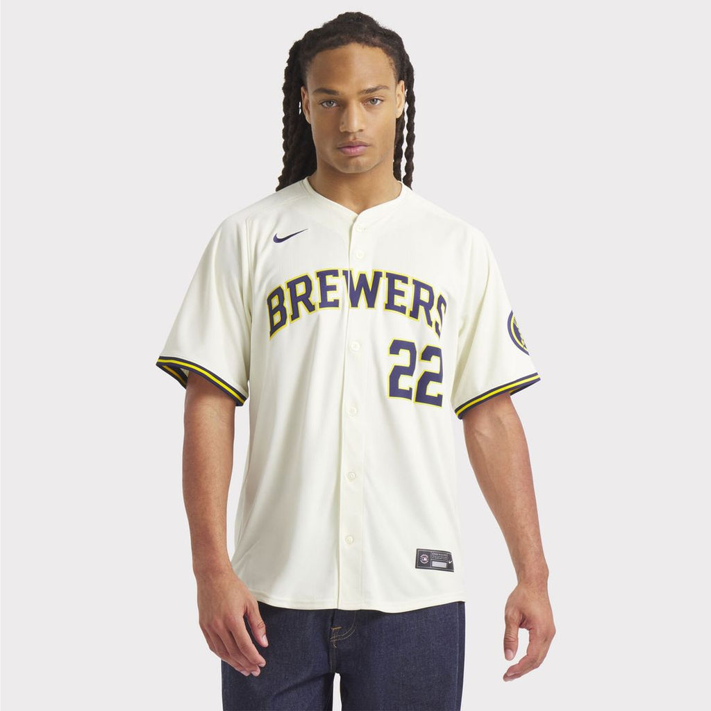 Christian Yelich Milwaukee Brewers Nike Home Limited Player Jersey - Cream