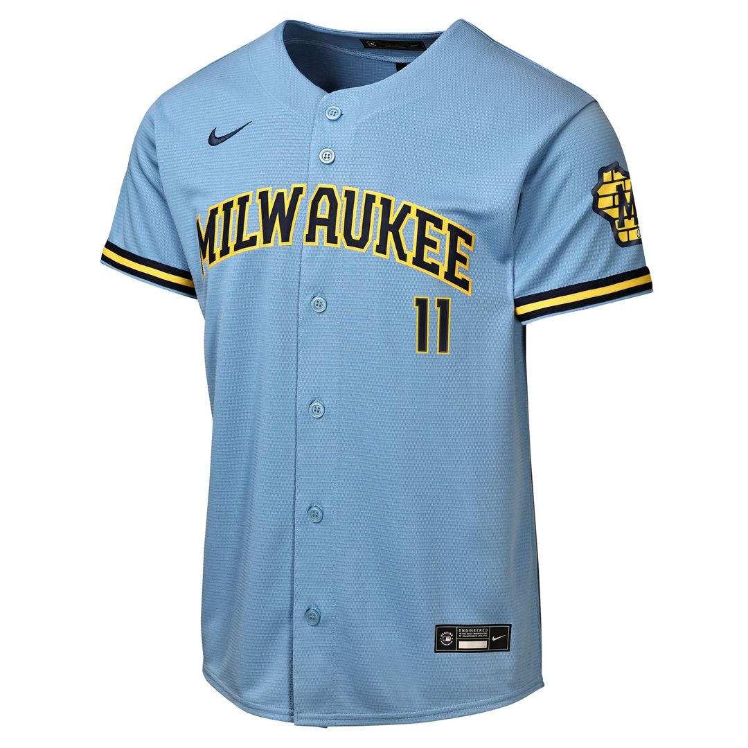 Jackson Chourio Milwaukee Brewers Nike Youth Home Stadium Jersey - Cream