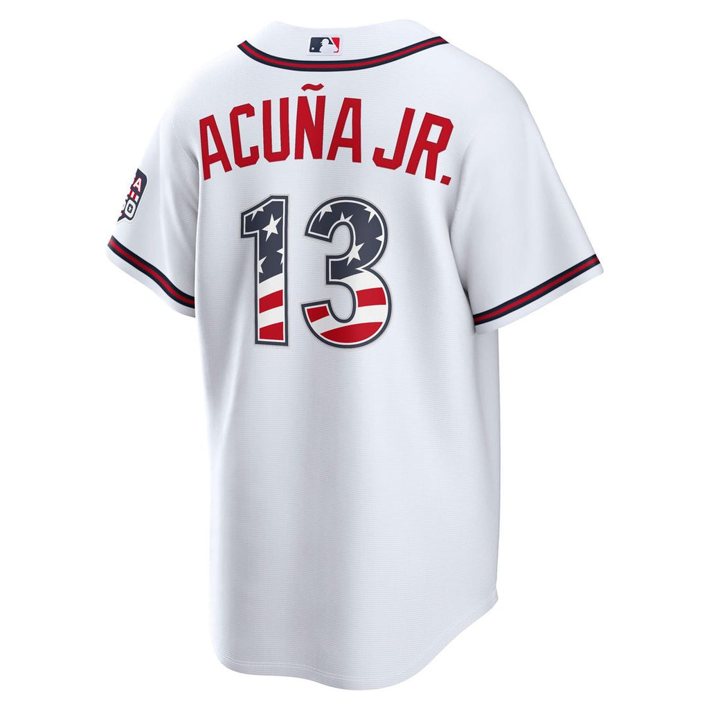 Ronald Acuña Jr. Atlanta Braves Nike USA 250 Fourth of July Home Stadium Jersey - White