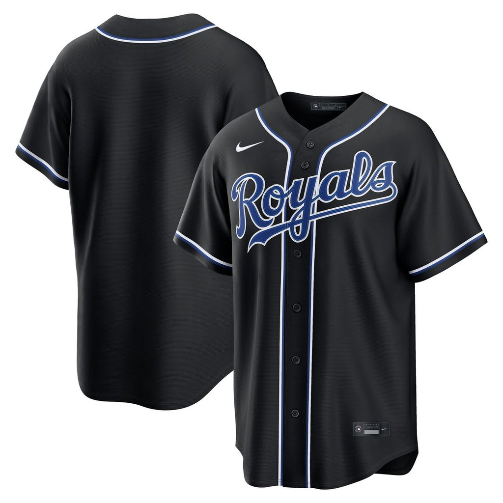 Kansas City Royals Nike Fashion Replica Black Out Jersey