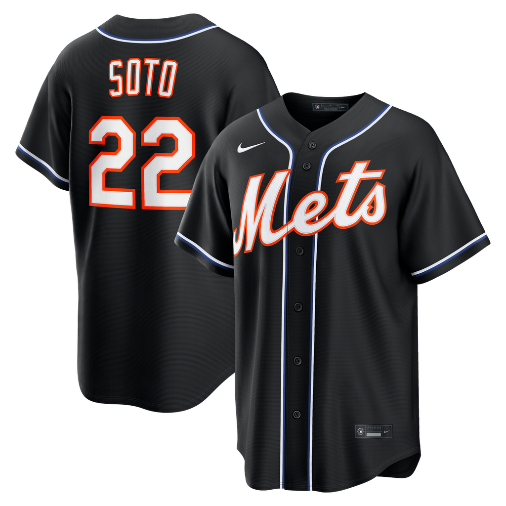 Juan Soto New York Mets Nike Fashion Replica Black Out Jersey