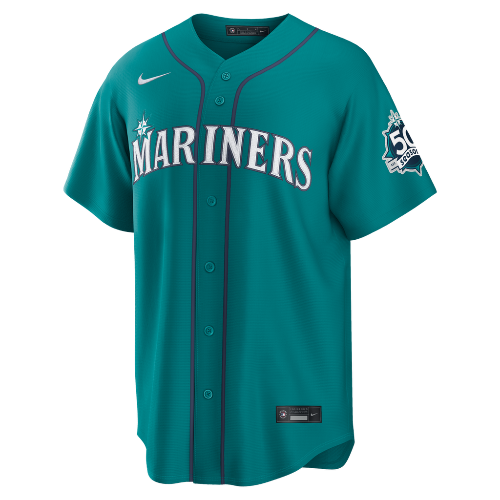 Julio Rodríguez Seattle Mariners Nike  Home Stadium 50th Season Patch Jersey - White