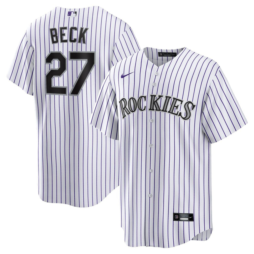 Jordan Beck Colorado Rockies Nike Home Replica Jersey - White