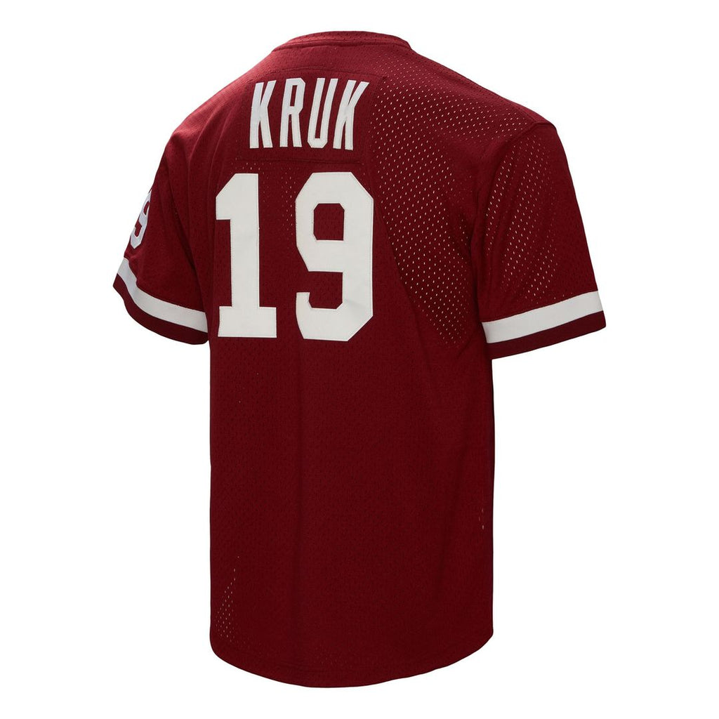 John Kruk Philadelphia Phillies Mitchell & Ness Big & Tall Cooperstown Collection Mesh Batting Practice Jersey - Burgundy