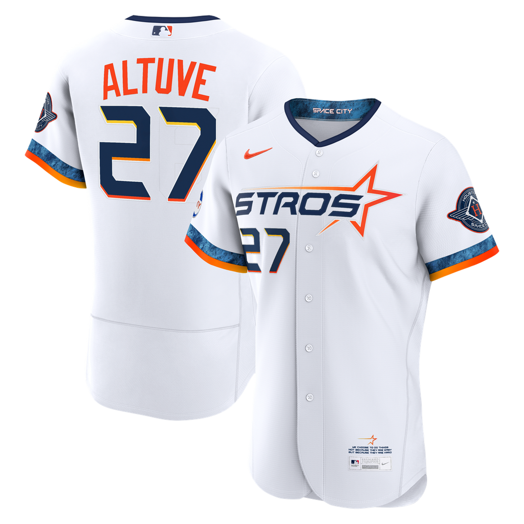 Jose Altuve Houston Astros Nike City Connect Authentic Sponsor Patch Jersey - White