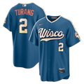 Brice Turang Milwaukee Brewers Nike 2026 City Connect Stadium Jersey - Mineral Blue