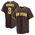 Jackson Merrill San Diego Padres Nike Road Replica Jersey - Brown
