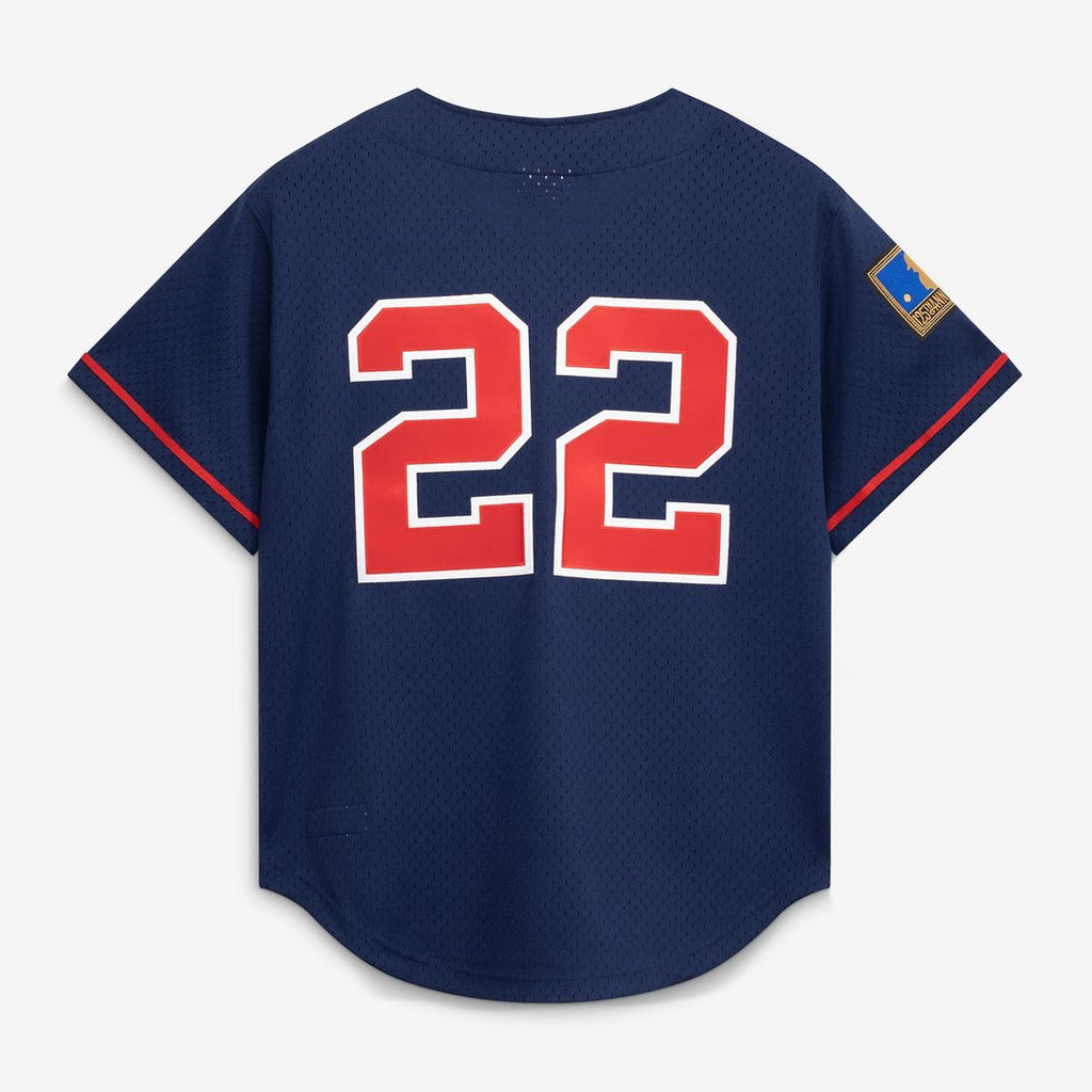 Bo Jackson California Angels Mitchell & Ness Cooperstown Collection Mesh Batting Practice Button-Up Jersey - Navy