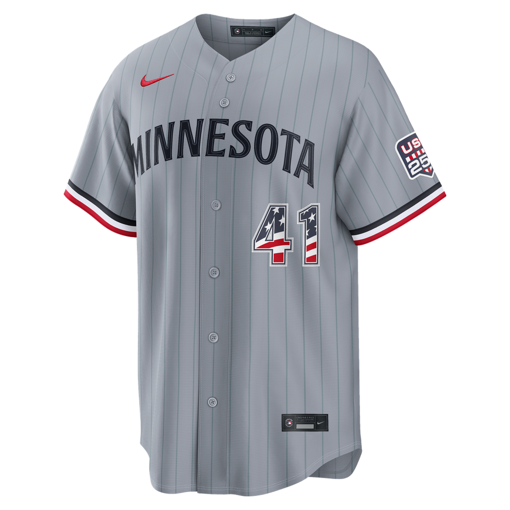 Joe Ryan Minnesota Twins Nike USA 250 Fourth of July Road Stadium Jersey - Gray