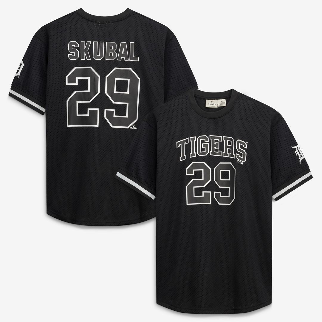 Tarik Skubal Detroit Tigers Fanatics Big & Tall Heavyweight Mesh Jersey - Black/White
