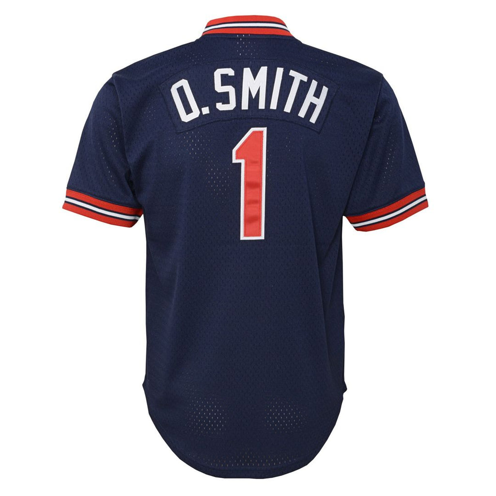 Ozzie Smith St. Louis Cardinals Mitchell & Ness Youth Cooperstown Collection Mesh Batting Practice Jersey - Navy