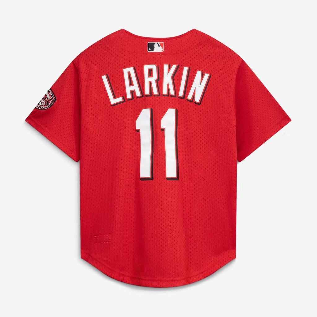 Barry Larkin Cincinnati Reds Mitchell & Ness Throwback Cooperstown Mesh Batting Practice Jersey - Red