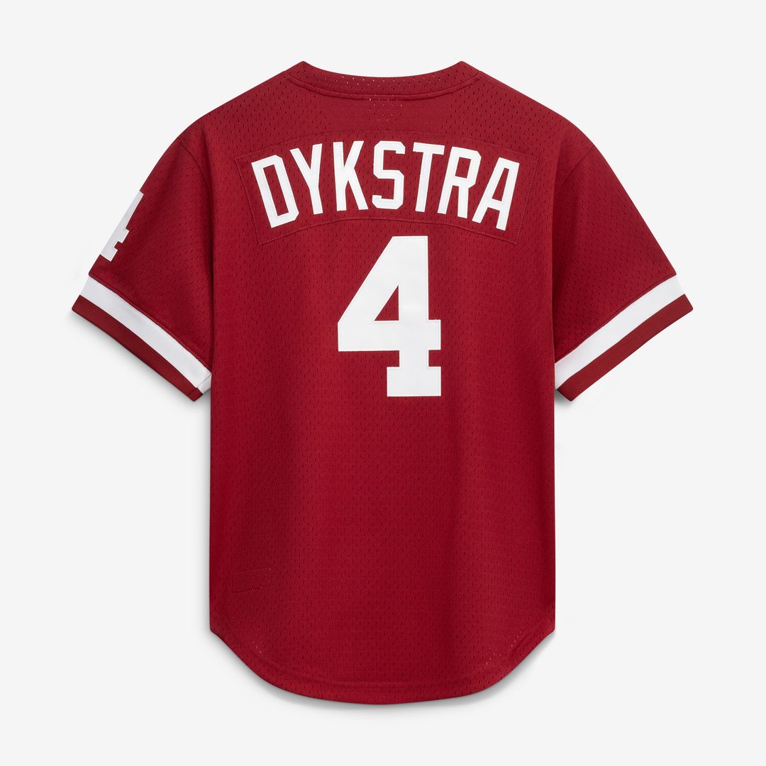 Lenny Dykstra Philadelphia Phillies Mitchell & Ness Authentic Batting Practice Jersey - Scarlet
