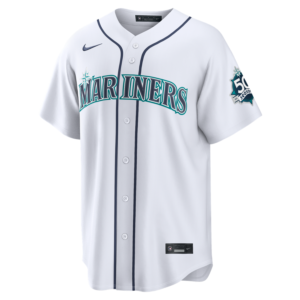 Cal Raleigh Seattle Mariners Nike  Home Stadium 50th Season Patch Jersey - White