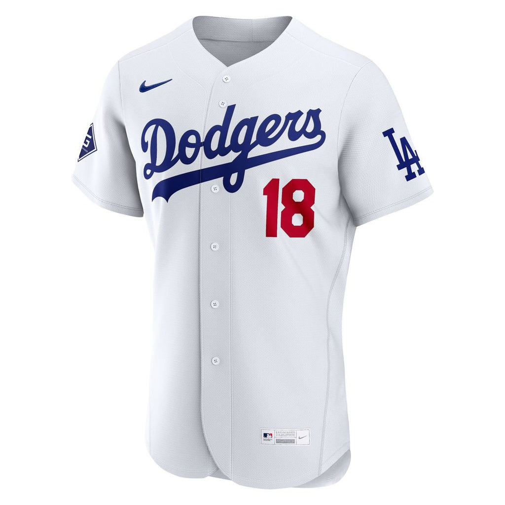 Yoshinobu Yamamoto Los Angeles Dodgers Nike Home Authentic Sponsor Patch Jersey - White